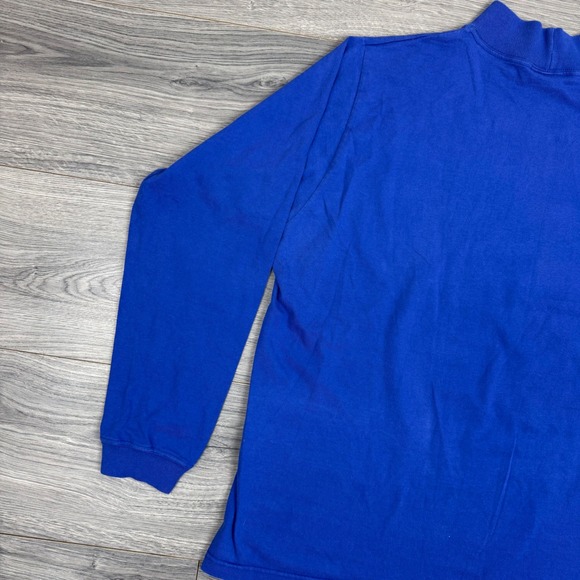 Vtg L.L.Bean Blue Long Sleeve Mock Neck Shirt Womens XL (18-20) 100% Cotton USA - Picture 11 of 14